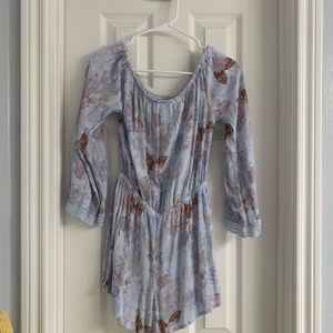 Blue patterned romper